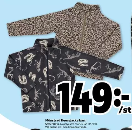 Mönstrad fleecejacka barn