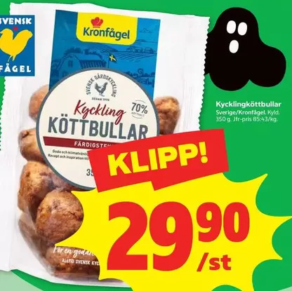 Kronfågel - Kycklingköttbullar