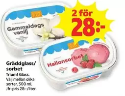 Triumf glass - Gräddglass/ sorbet
