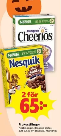 Nestlé - Cheerios Multigrain, Nesquik Choco Crunchy