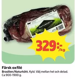 Naturkött - Färsk oxfilé Brasilien/