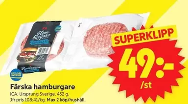 Färska hamburgare