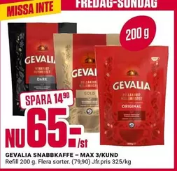 gevalia - SNABBKaffe - MAX 3/KUND