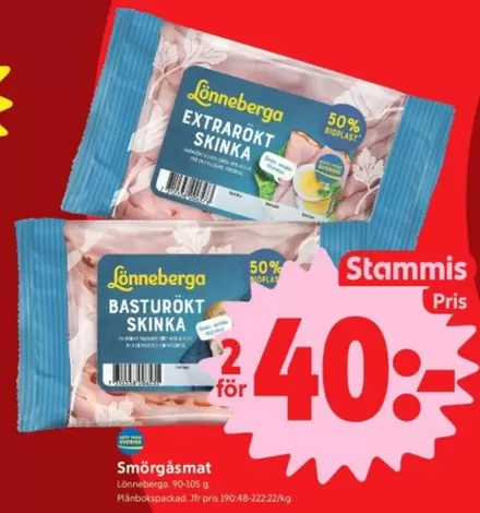 Lönneberga - EXTRA RÖKT SKINKA, BASTURÖKT SKINKA