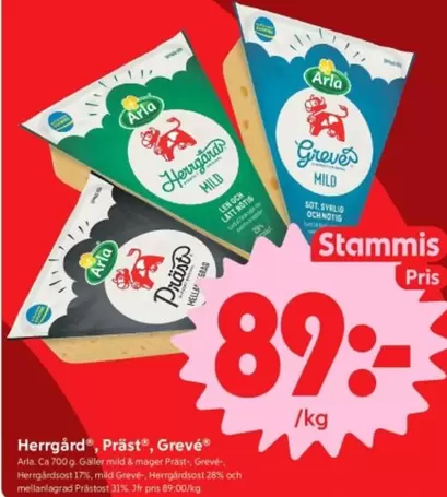 Arla - Herrgård, Präst, Grevé