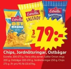 Estrella - Chips, Jordnötsringar, Ostbågar