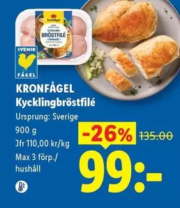 Kronfågel - Kycklingbröstfilé