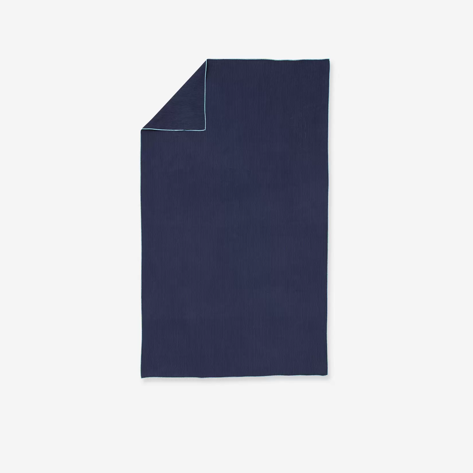 Handduk i mikrofiber stl L 80x130 cm randig mörkblå