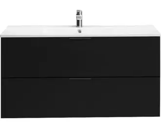 Tvättställsskåp inkl. tvättställ HAFA Go svart matt 2 lådor 1000x480 mm 1580465