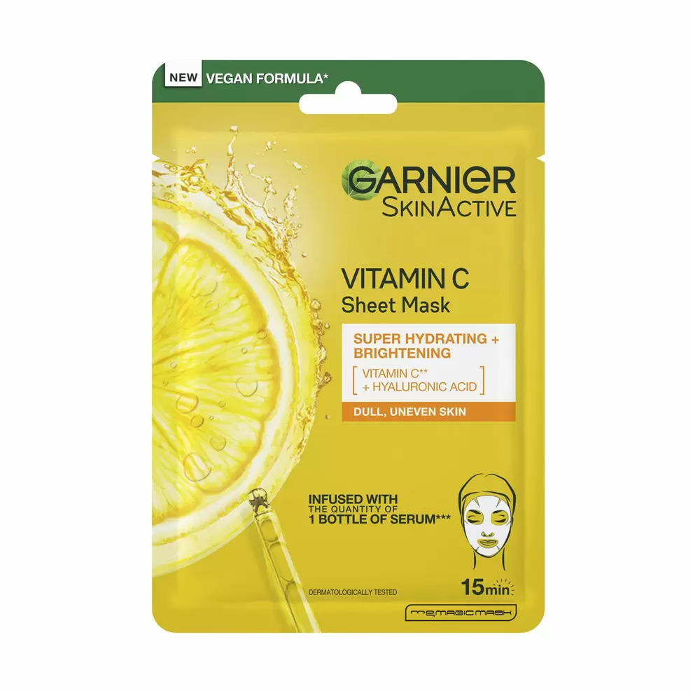 Ansiktsmask Garnier Skin Active Vitamin C Sheet Mask Super Hydrating +