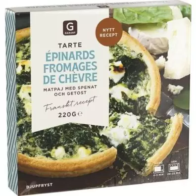 Fransk Paj Spenat/Getost, Fryst
