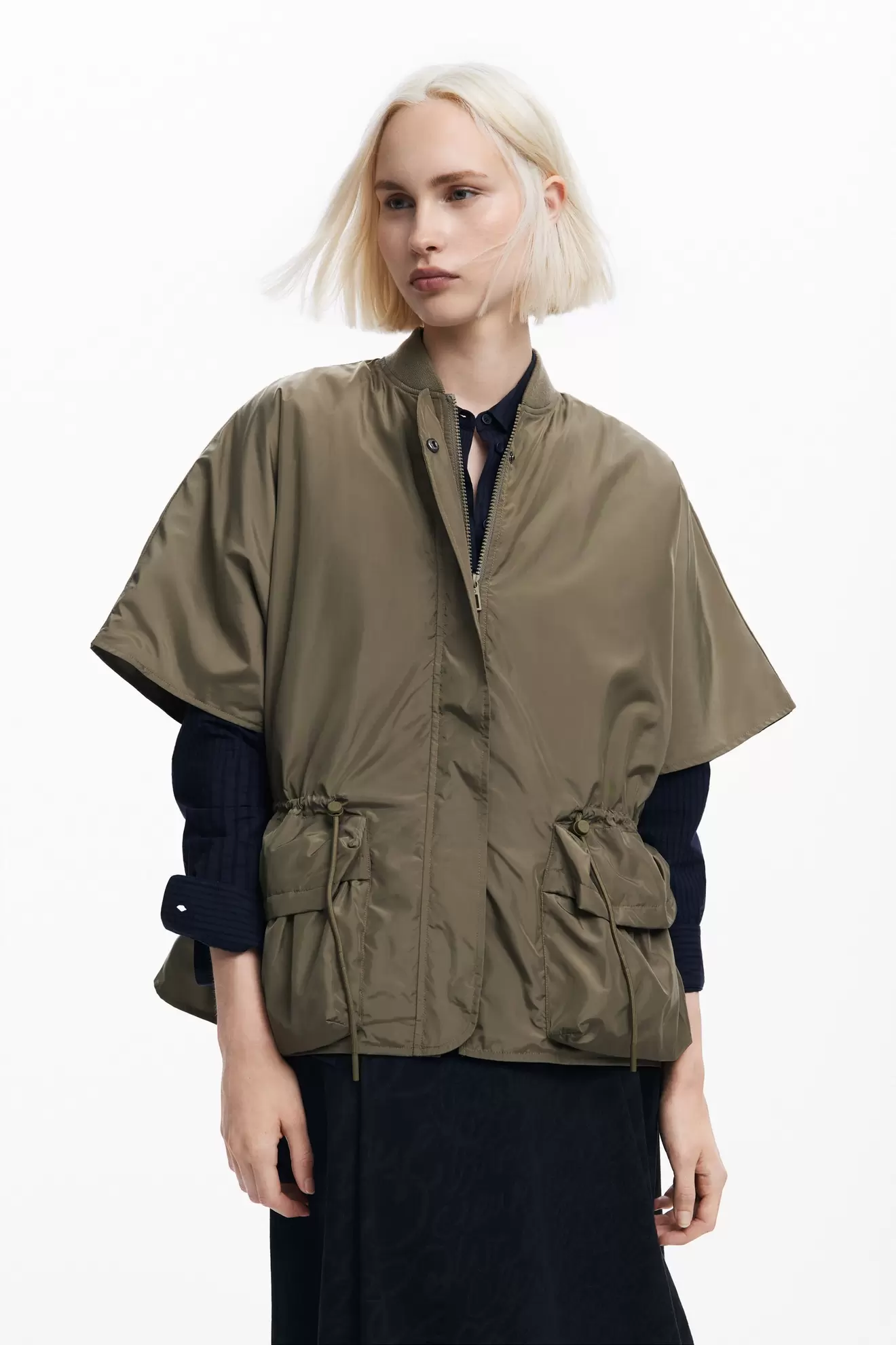 Adjustable nylon poncho