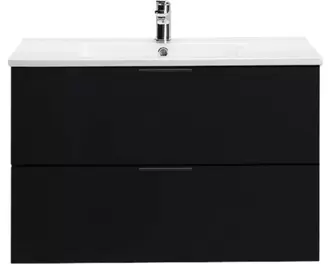 Tvättställsskåp inkl. tvättställ HAFA Go svart matt 2 lådor 800x480 mm 1580463
