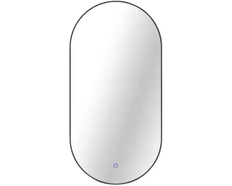 Spegel med belysning CORDIA oval line backlight series svart 50x100 cm touchsensor IP44 LED