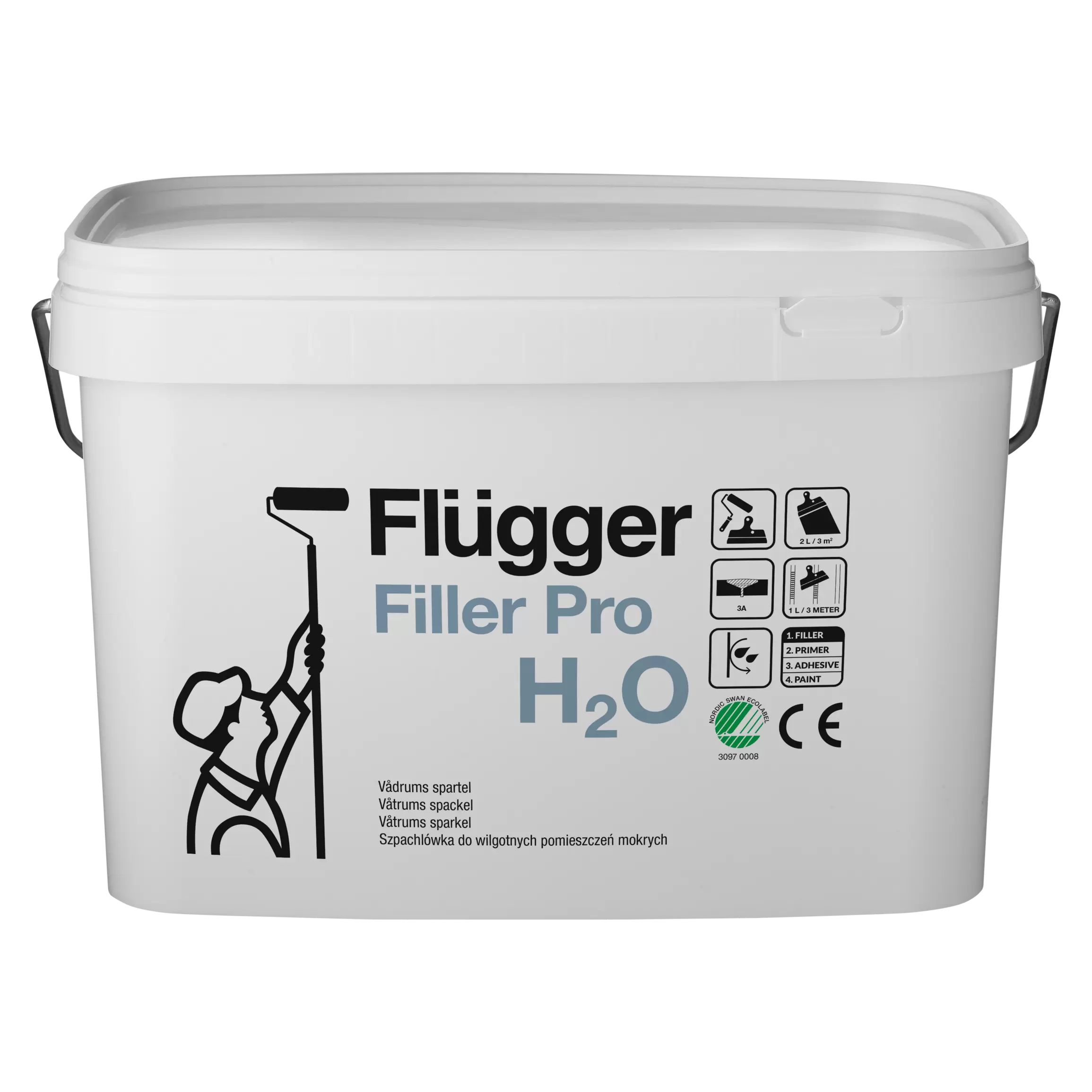 Våtrumsspackel Rulla - Flügger Filler Pro H20 - Svanmärkt
