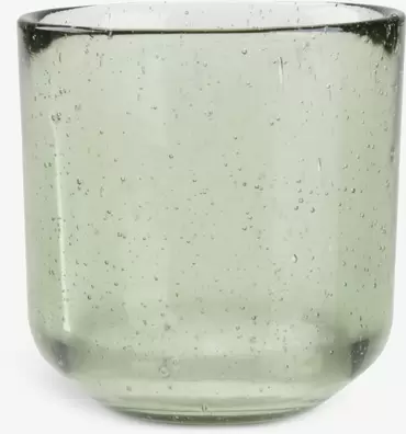 Värmeljusstake ASLAK Ø8xH8cm grön