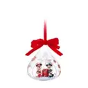 Mickey Mouse and Minnie Mouse Festive Glass Droplet Ornament
