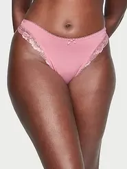 Stretch Cotton High-Leg Scoop Thong Panty