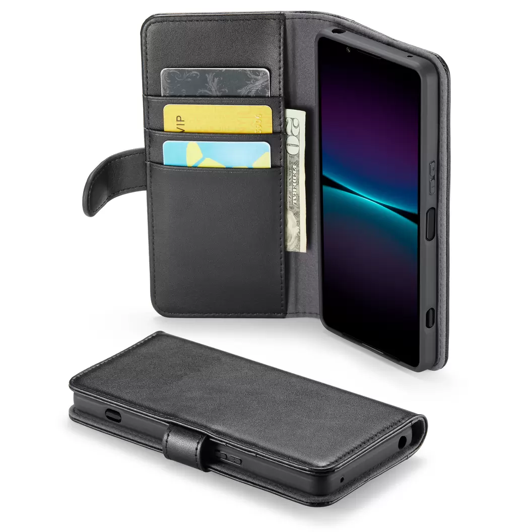 Mobique -Sony Xperia 1 VI Plånboksfodral i Äkta Läder, svart