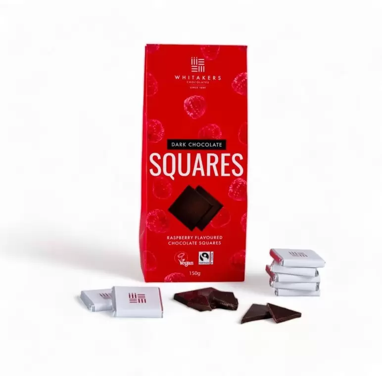 Raspberry Squares 150g Whitakers