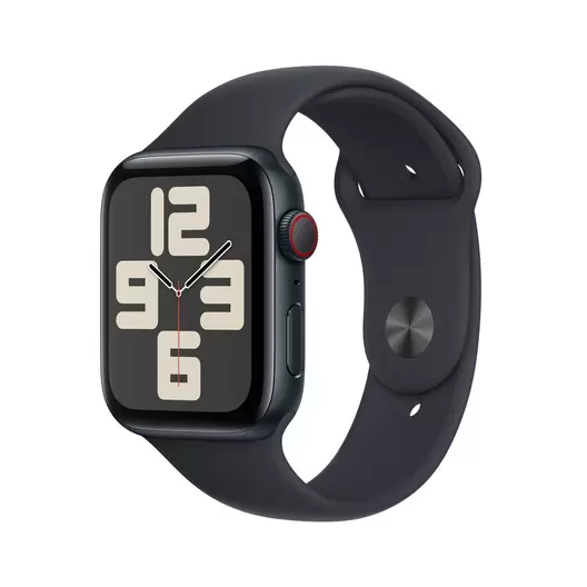 Apple Watch SE GPS + Cellular 44mm / Midnight Aluminium Case med Midnight Sport Band - M/L