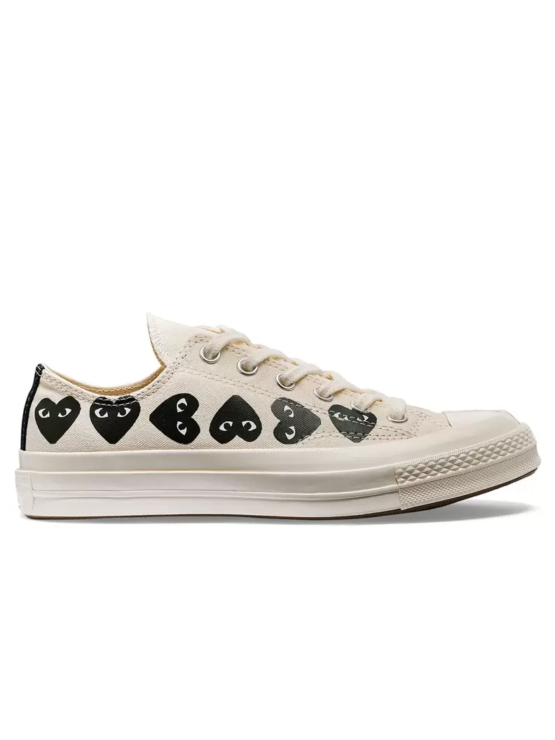 Skor converse chuck taylor '70 low multi heart beige