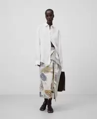 Printed skirt with ruffle woman