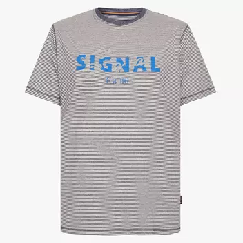 LukeSi Print Stripe Tee - Blue Captain