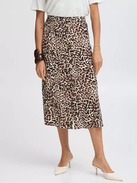 Kjol Bymmjoella Midi skirt 2 B.Young – Animal print
