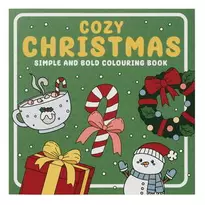 Målarbok Cozy Xmas, 20×20 cm, 24 motiv med massor av julmys!