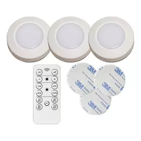 Downlights LED-PUCKAR 3-packVita med fjärrkontrollStar Trading