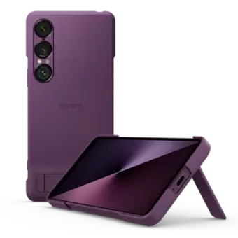 Skyddsfodral med ställ för Xperia 1 VII | Rem som förhindrar att den tappas | Bättre grepp | Mångsidigt stativ