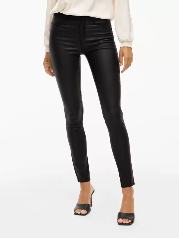 Product carousel image - VISARAH COATED SLIM FIT-BYXOR, Black Beauty | 1