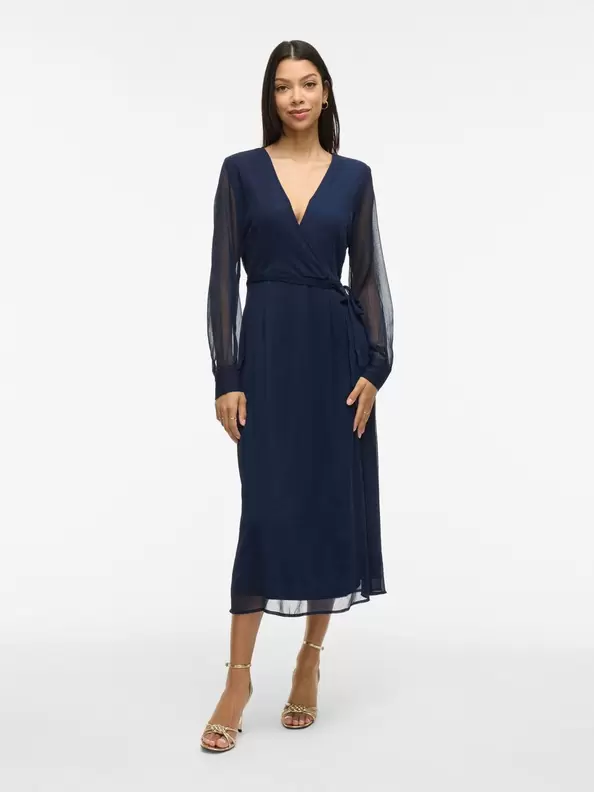 Product carousel image - VIFALIA LÅNGÄRMAD MAXIKLÄNNING, Navy Blazer | 1