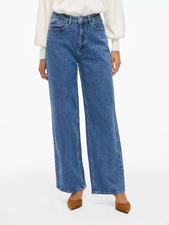 Product carousel image - VIFREYA HÖG MIDJA VIDA JEANS, Medium Blue Denim | 1