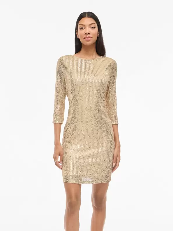 Product carousel image - KORT PALJETT KLÄNNING, Vanilla | 1