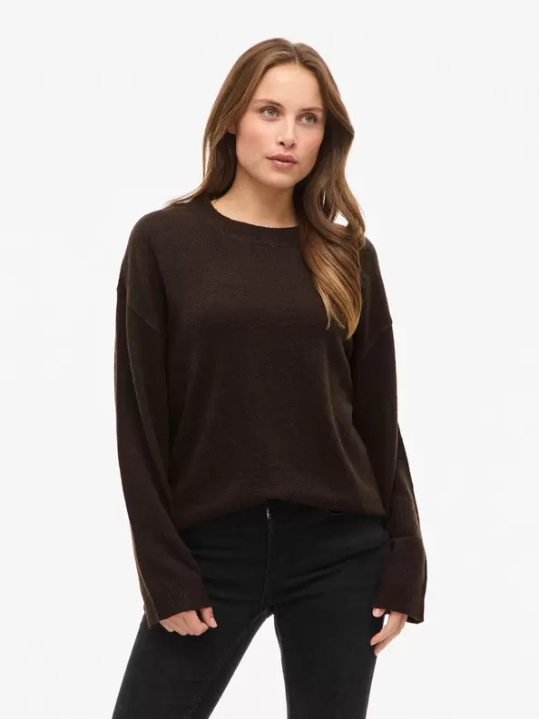 Product carousel image - VILIGA RUND HALS STICKAD TRÖJA, Coffee Bean | 1