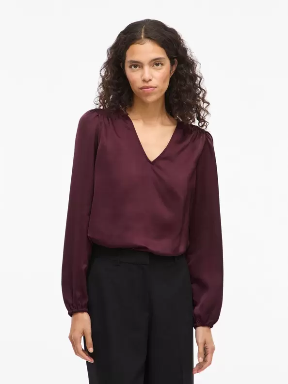 Product carousel image - VIELLETTE V-RINGNING LÅNGÄRMAD TOPP, Fig | 1