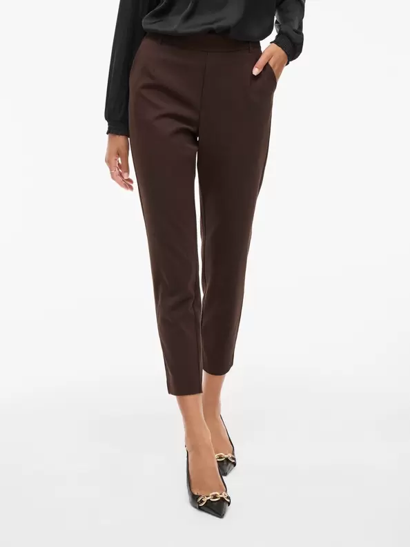 Product carousel image - VIVARONE SLIM FIT BYXOR MED HÖG MIDJA, Coffee Bean | 1