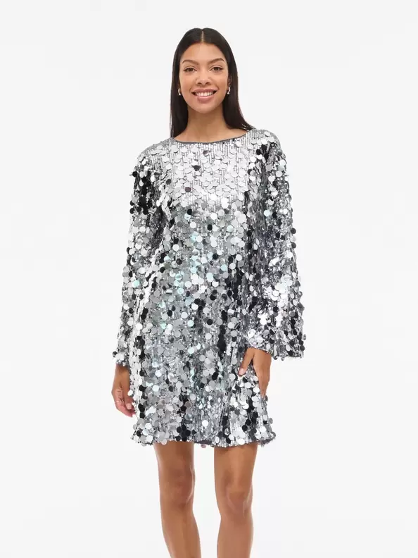 Product carousel image - VICHAYA PALJETT KORT KLÄNNING, Silver | 1