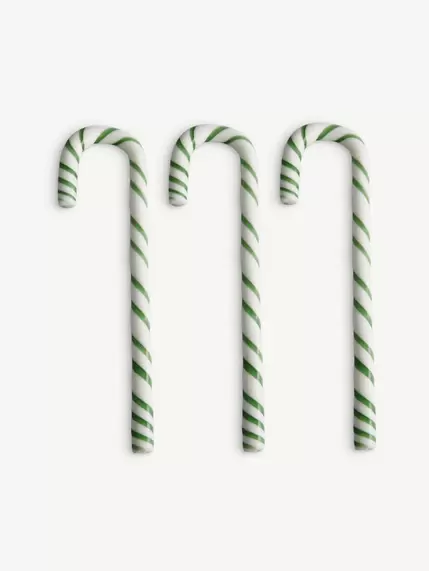 Polka käpp vit/grön 170mm 3-pack
