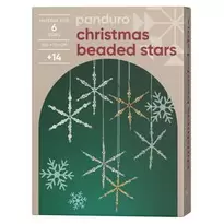 DIY-kit Christmas Beaded Stars – skapa 6 pärlglänsande julstjärnor à Ø10,5 cm