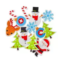 70 bitar med självhäftande funky foam / dekorgummi med glada julmotiv