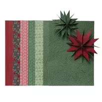 Vik 12 vackra julstjärnor av papper i julfärger – 6 st. à Ø12 cm, 6 st à Ø9,5 cm