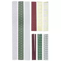 Pappersremsor, 36 st. i olika storlek – härliga julfärger med guldmetallic