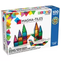 Magna-tiles 100 st – innovativa, färgglada och transparenta byggklossar med inbyggda magneter