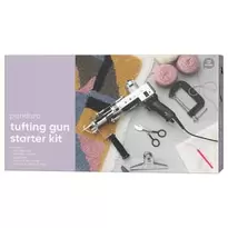 Tufting Gun start-kit, tuftnings-verktyg / tuftpistol, träram, tyg och många tillbehör