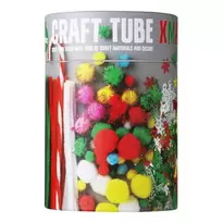 Craft Tube Xmas pysselrör fyllt med roliga saker för vintrigt julpyssel!