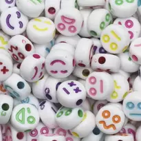 185 smileypärlor med smileys i många färger med olika humör,Ø7 mm