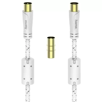 Hama antenn 120 dB kabel (vit/3 m)